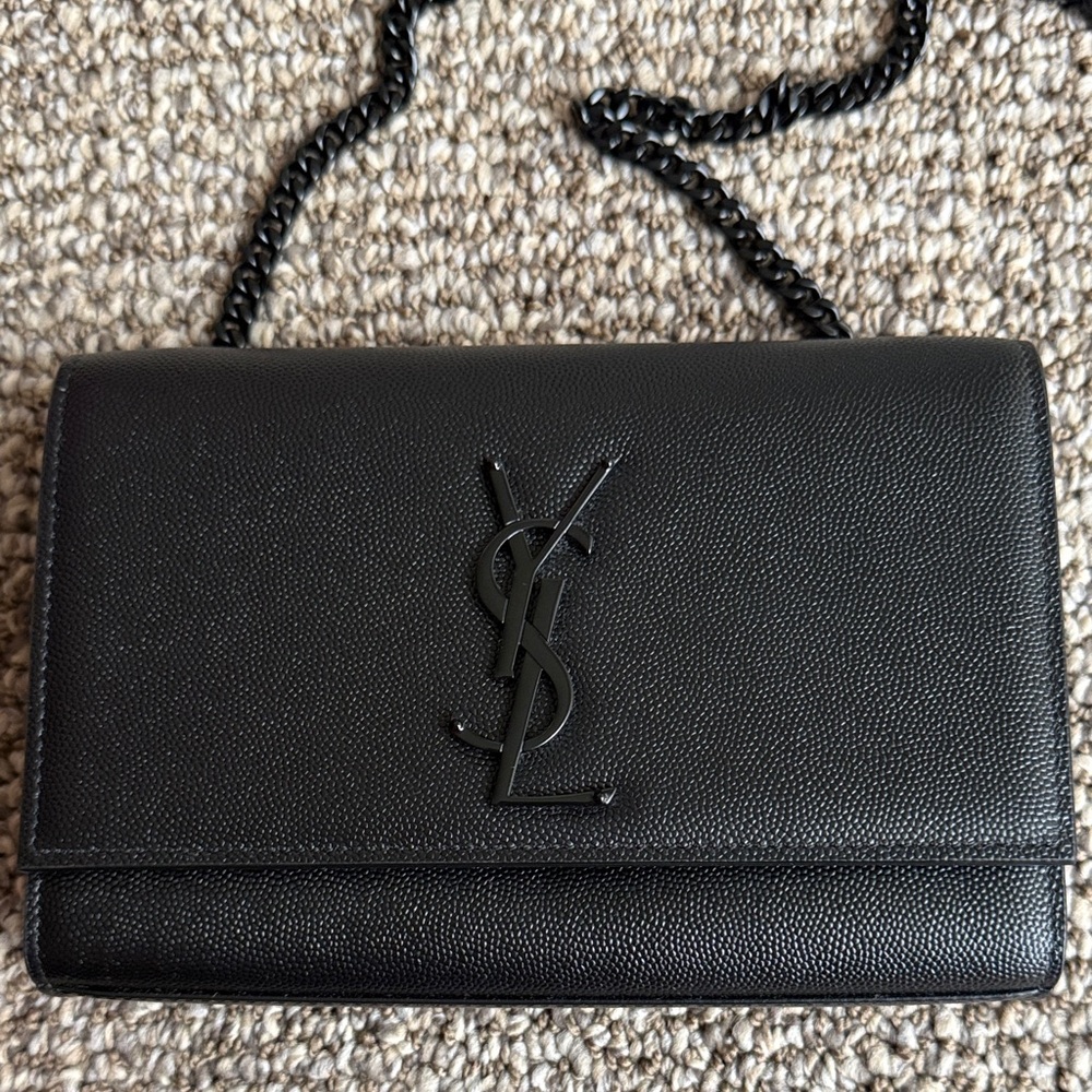 YSL Black Leather Kate Crossbody Bag